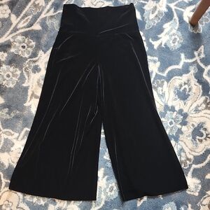 BCBG MaxAzria | Black Velvet Wide-Leg Pants Size S